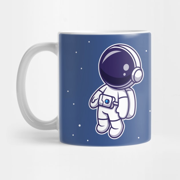 Cute Astronaut Floating In Space Cartoon Vector Icon Illustration by Catalyst Labs